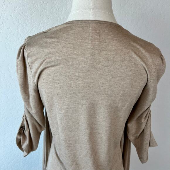 Vintage Y2K Butterfly Embroidered Top size Large Striped Tan Fairy 2000s Shrug - Picture 8 of 10